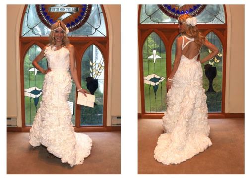  The 2012 Toilet Paper Wedding Dress Contest Winner Susan Brennans Entry called, Bohemian Cupcake.